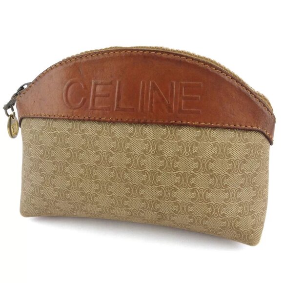 CELINE porch MacAdam beige PVC ?~ leather Authentic - Picture 1 of 9